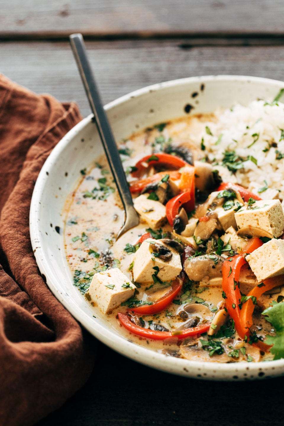 Thai Coconut Soup with Tofu and Rice Recipe Pinch of Yum