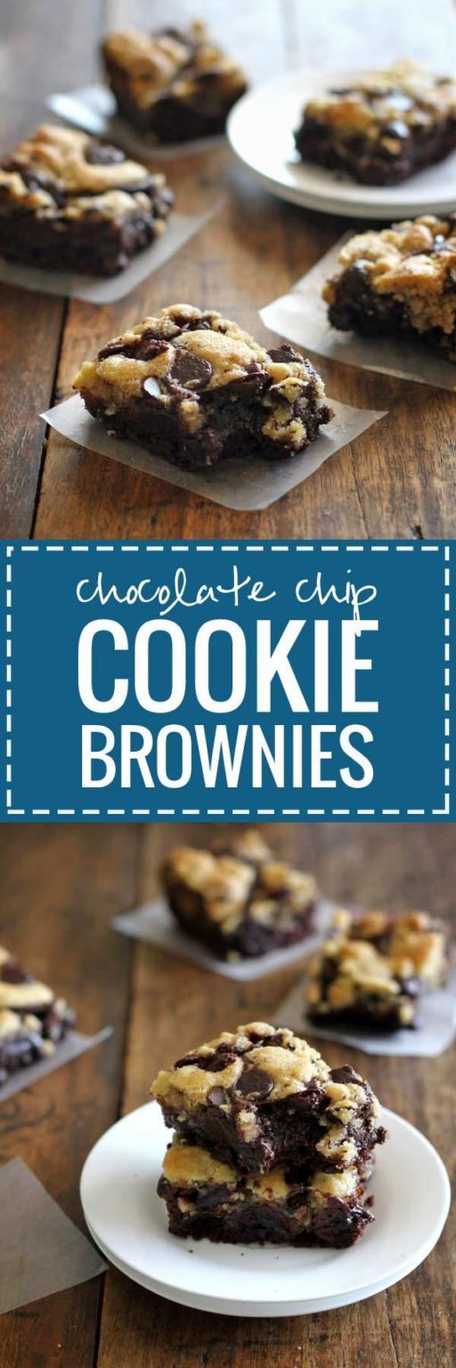 Chocolate Chip Cookie Brownies Recipe Pinch of Yum
