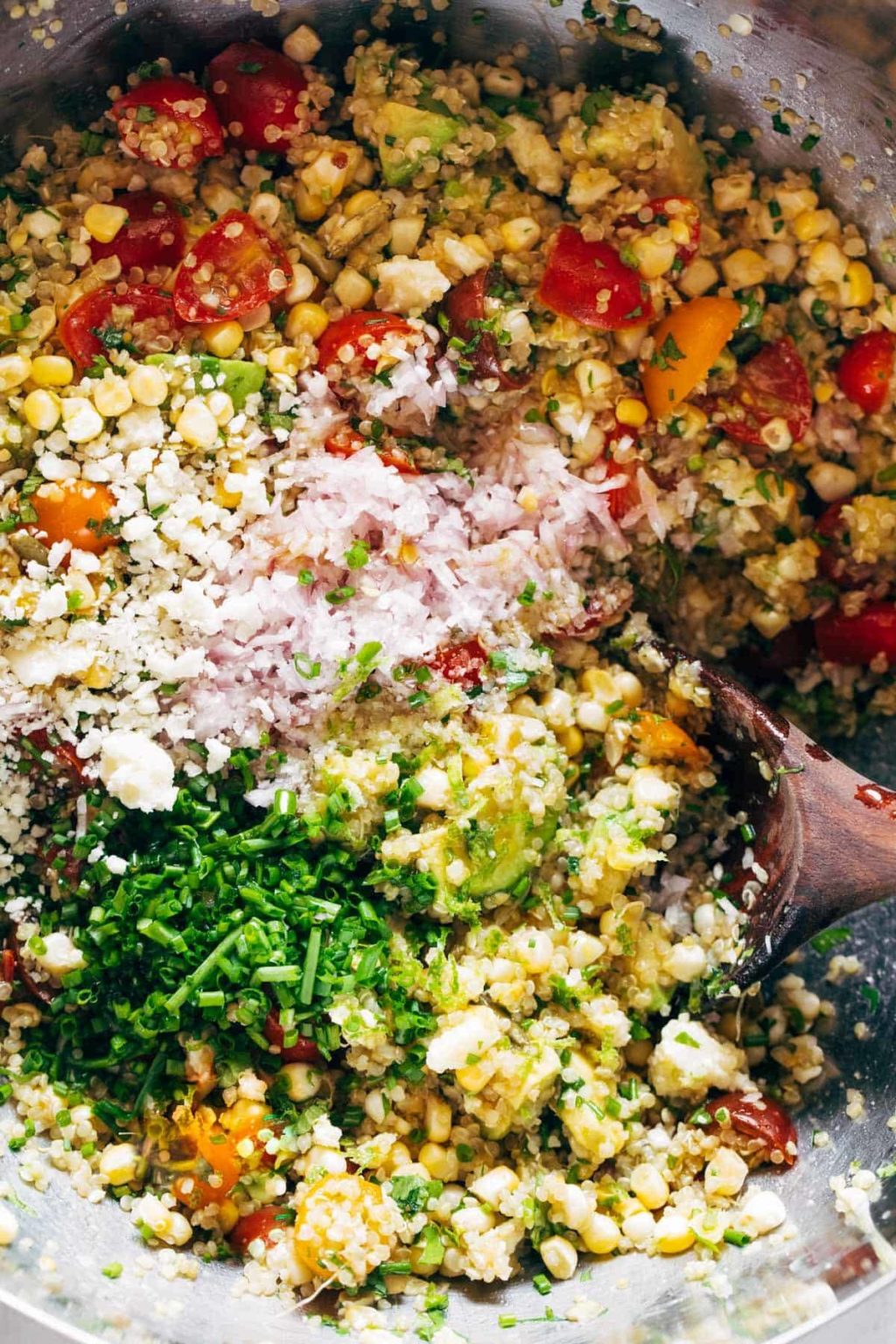 Corn, Avocado, and Quinoa Salad with Marinated Tomatoes Recipe Pinch