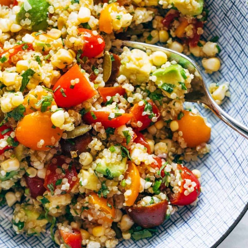 A picture of Corn, Avocado, and Quinoa Salad with Marinated Tomatoes
