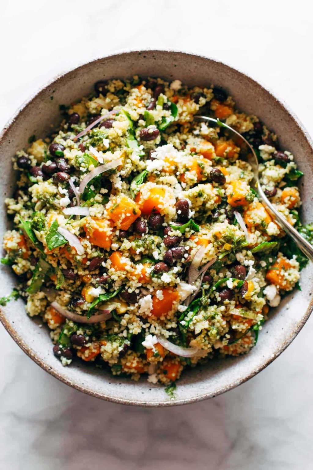 Couscous Salad with Lime Basil Vinaigrette Pinch of Yum