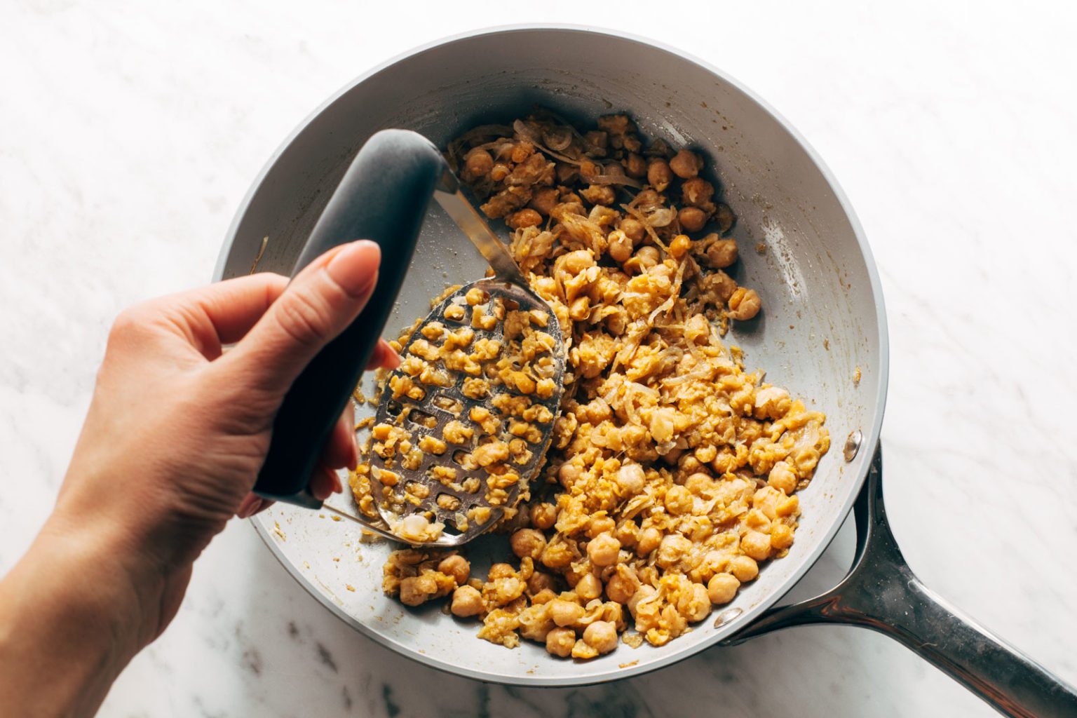 Pearl Couscous Skillet with Tomatoes, Chickpeas, and Feta Recipe