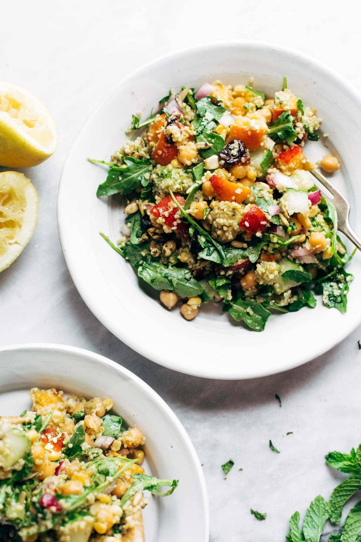 Couscous summer salad on a plate.