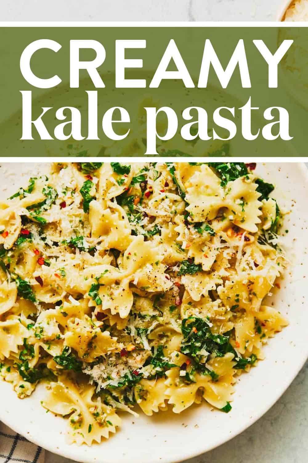 Creamy Kale Pasta Recipe - Pinch Of Yum