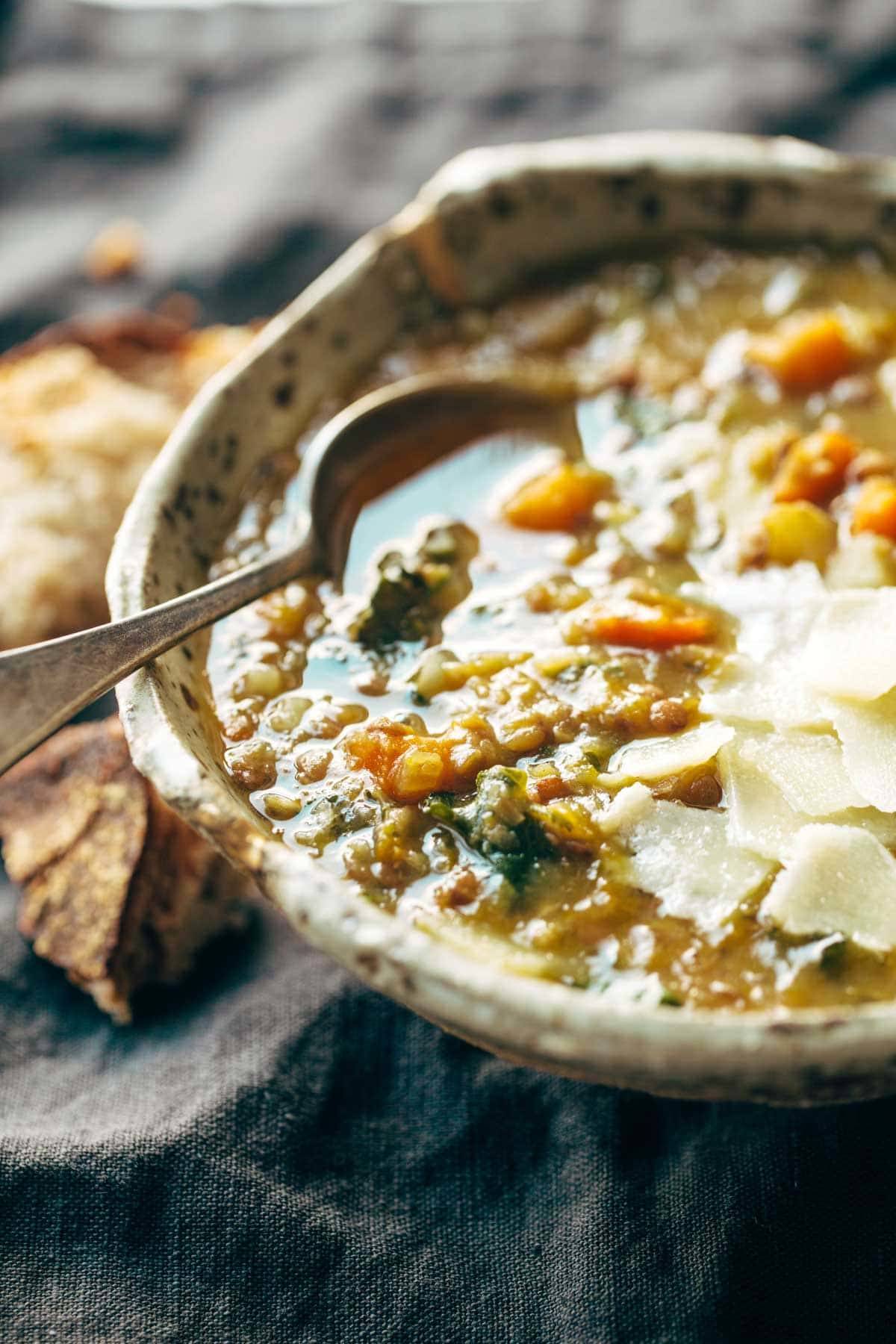 Freezer Meal Detox Lentil Soup Recipe - Pinch of Yum