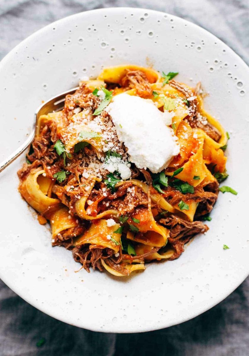 Slow Cooker Beef Ragu in a bowl.
