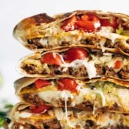 Crunchwrap Supreme in a stack.