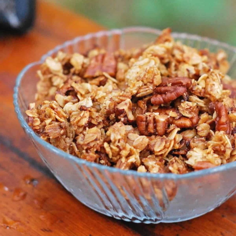 Crunchy Pecan Granola Recipe Pinch of Yum