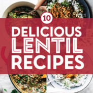 Lentil recipes in a collage.