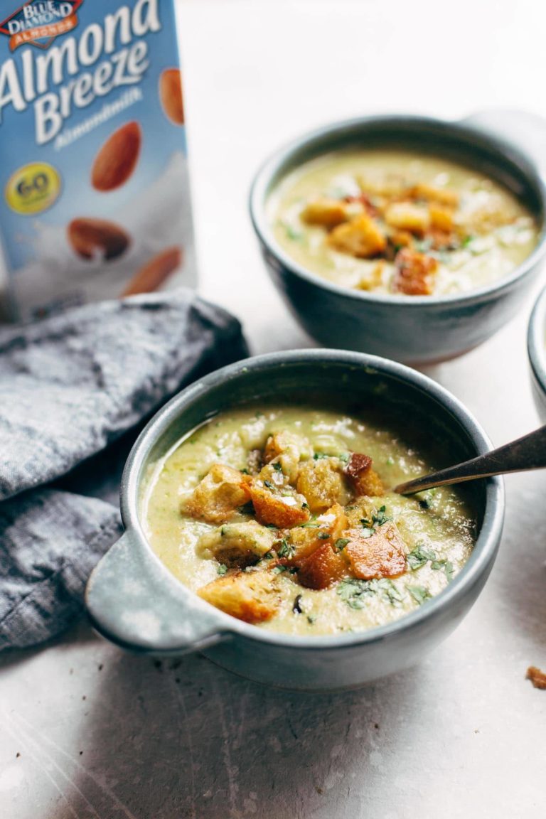 The Best Vegan Broccoli Cheese Soup Recipe Pinch of Yum