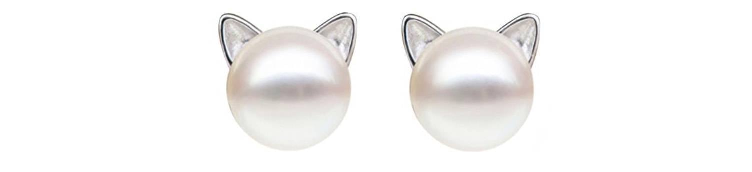 Cat pearl earrings.