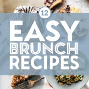 Easy brunch recipes in a collage.