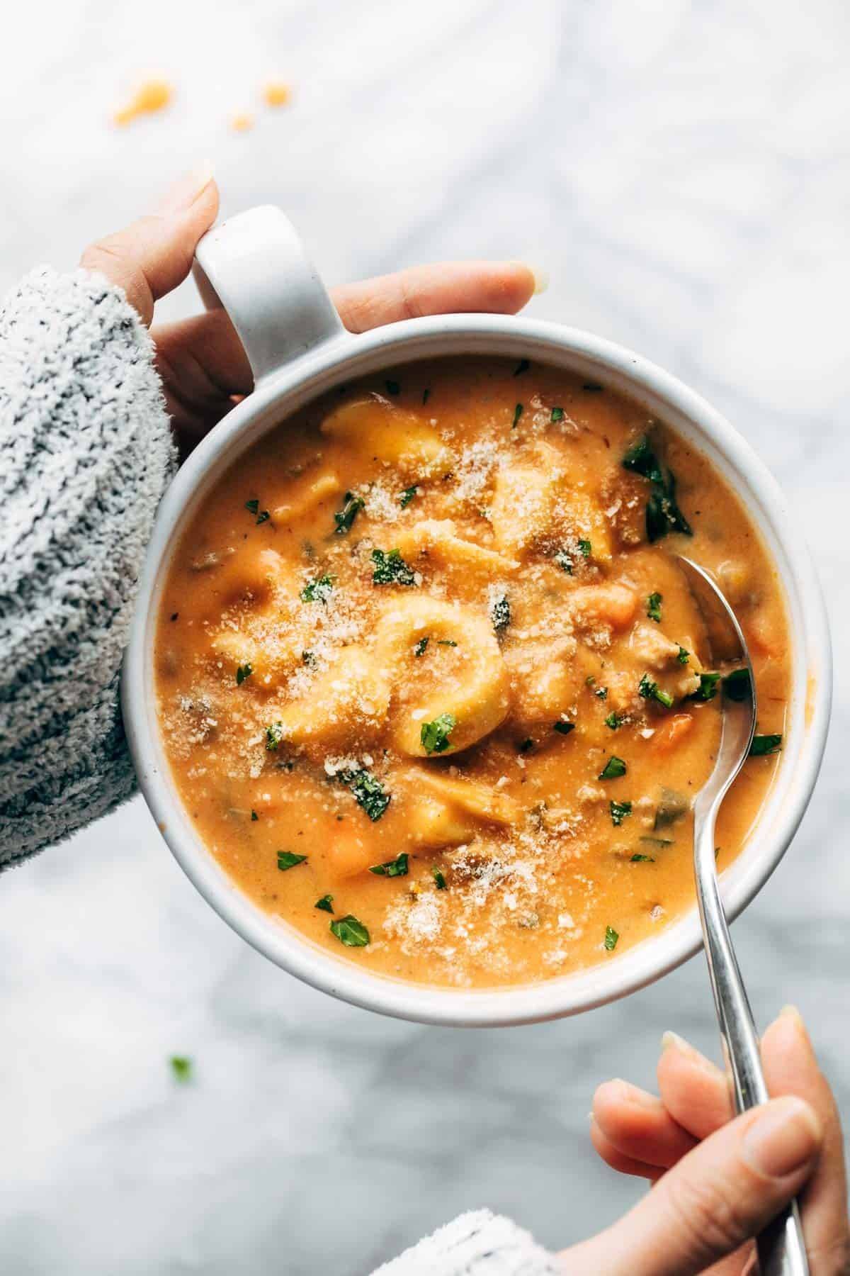 Ang’s Creamy Tortellini Soup