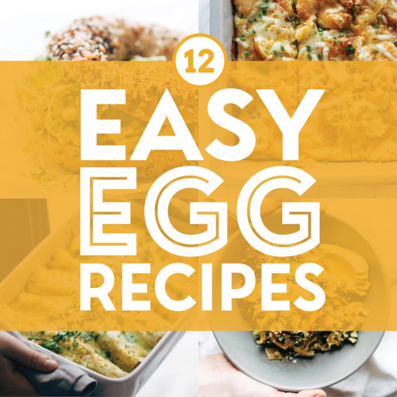 Easy egg recipes in a collage.