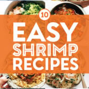 Easy shrimp recipes in a collage.