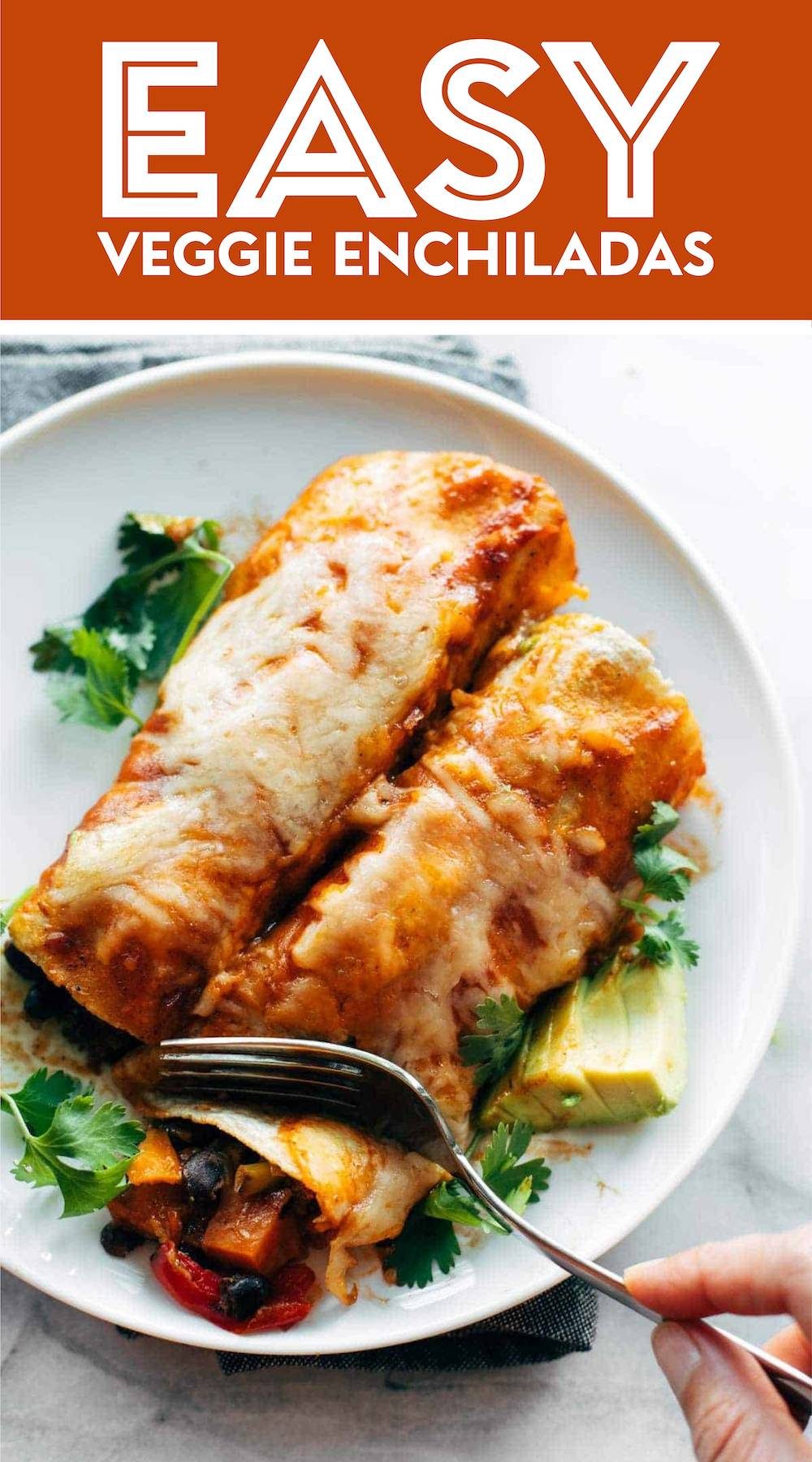 Easy Veggie Enchiladas Recipe Pinch of Yum