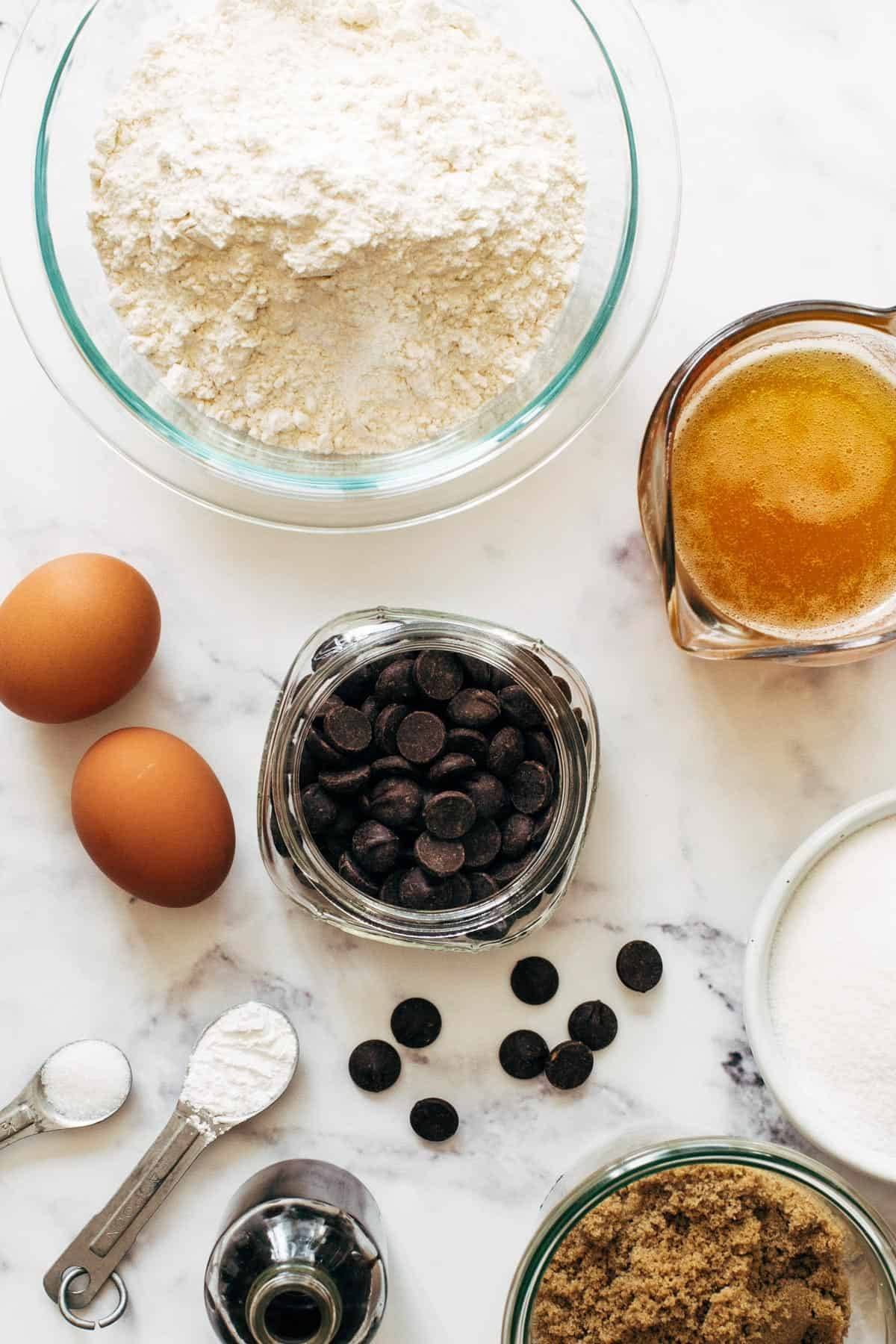 Cookie ingredients on the counter