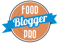 An insignia with “Food Blogger Pro” on it.