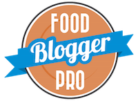 An insignia with “Food Blogger Pro” on it.