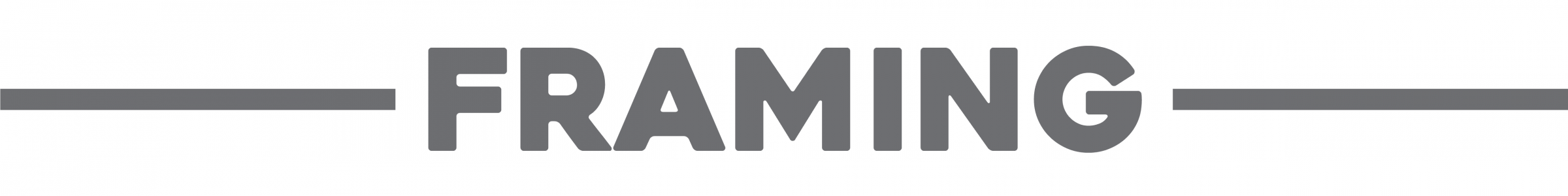 Framing logo in grey lettering.