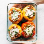 Freezer meal stuffed peppers.