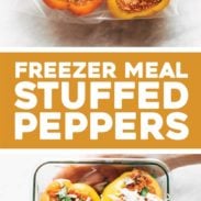 Freezer Meal Stuffed Quinoa Peppers Recipe - Pinch of Yum