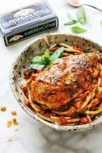 Garlic Basil Chicken With Tomato Butter Sauce Recipe - Pinch Of Yum