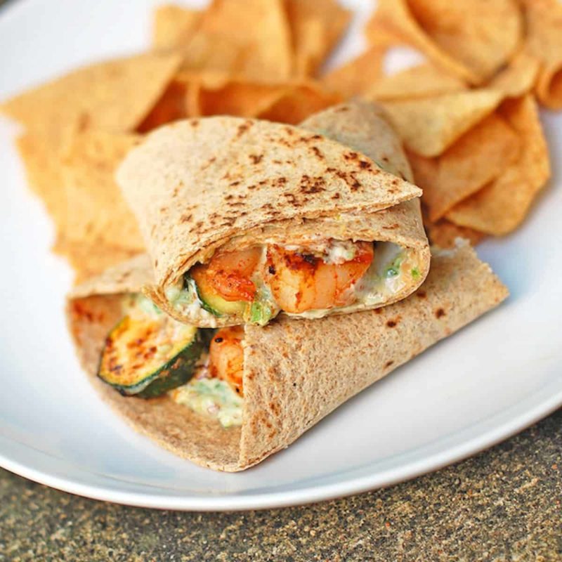A picture of Garlic Shrimp and Zucchini Wrap