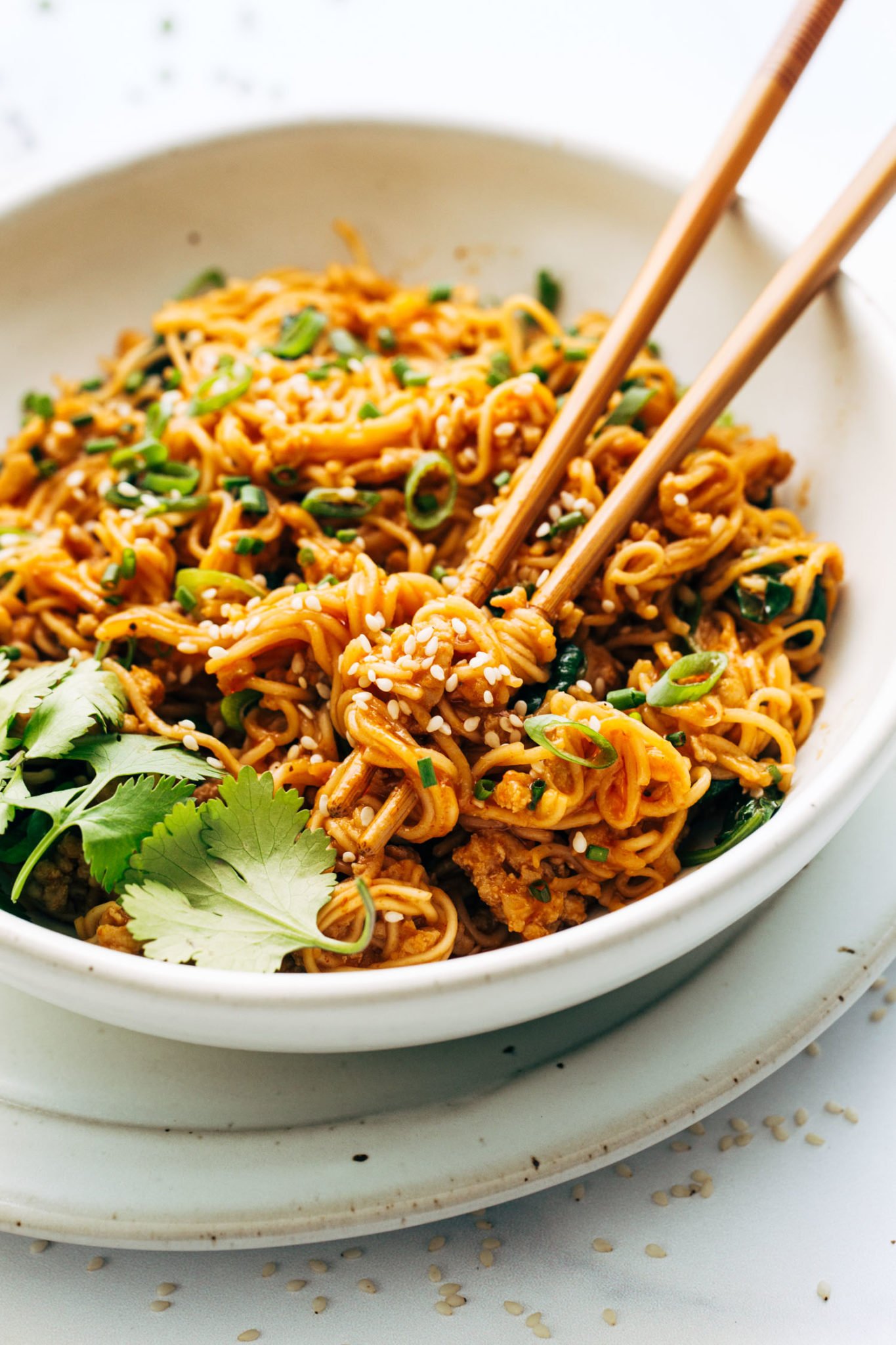 Saucy Gochujang Noodles With Chicken Recipe Pinch Of Yum