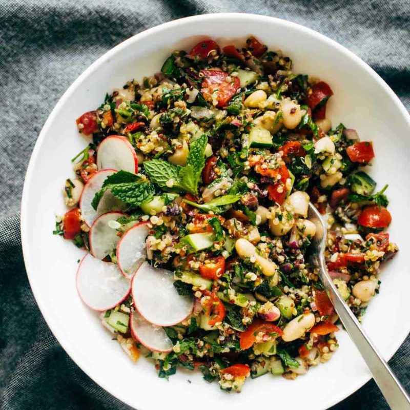 Lemony Herb-Loaded Chopped Greek Salad Recipe - Pinch of Yum