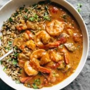A picture of Spicy Weekend Gumbo with Shrimp and Sausage