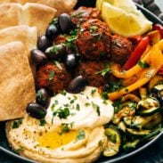 A picture of Harissa Meatballs with Whipped Feta