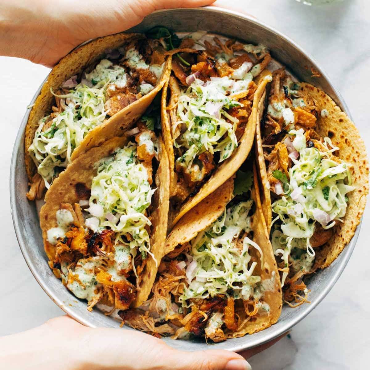 Hawaiian Chicken Tacos in a bowl