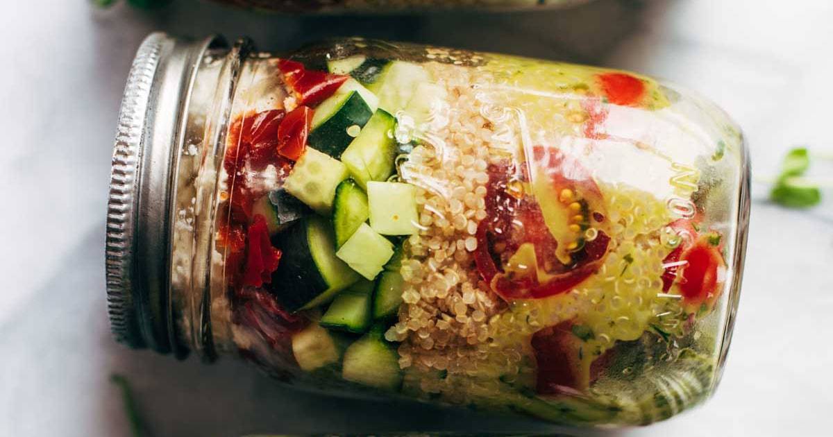 Summer Quinoa Salad Jars with Lemon Dill Dressing Recipe - Pinch