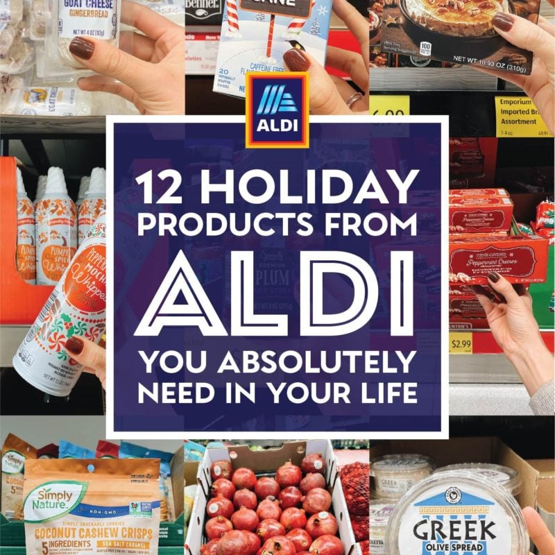 Collage of holiday items from ALDI
