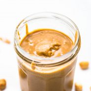 Homemade Peanut Butter in a jar.