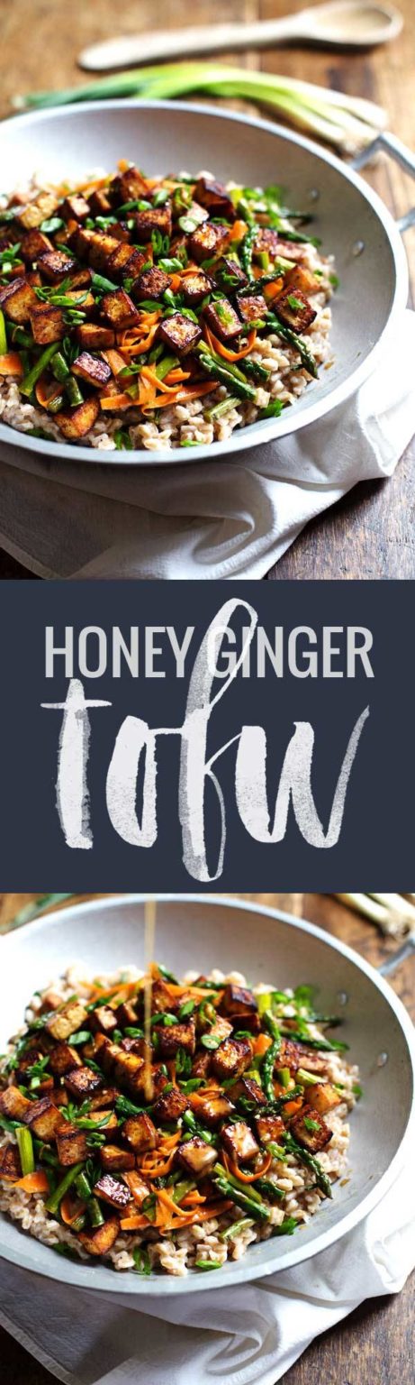 Honey Ginger Tofu and Veggie Stir Fry Recipe - Pinch of Yum