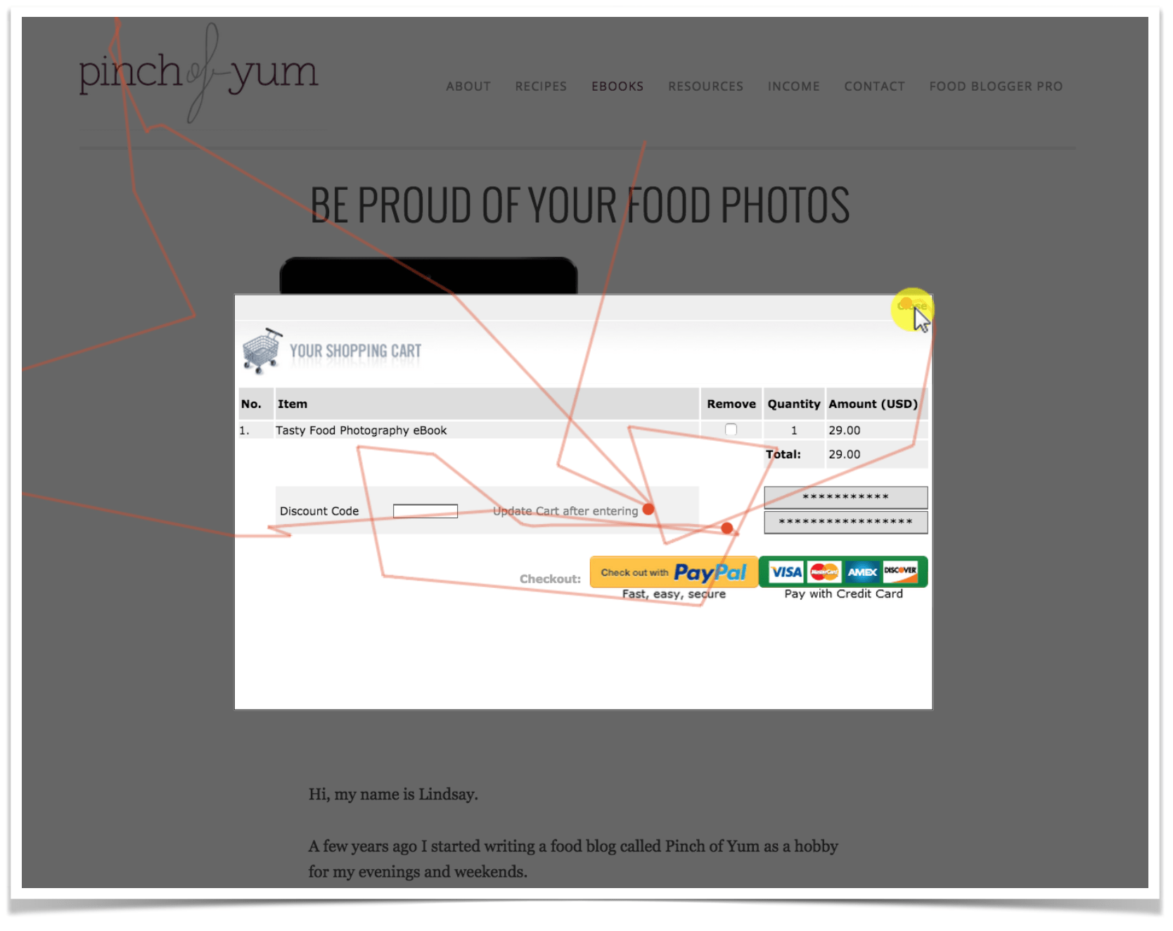 Hotjar Mouse Movements on User Recording