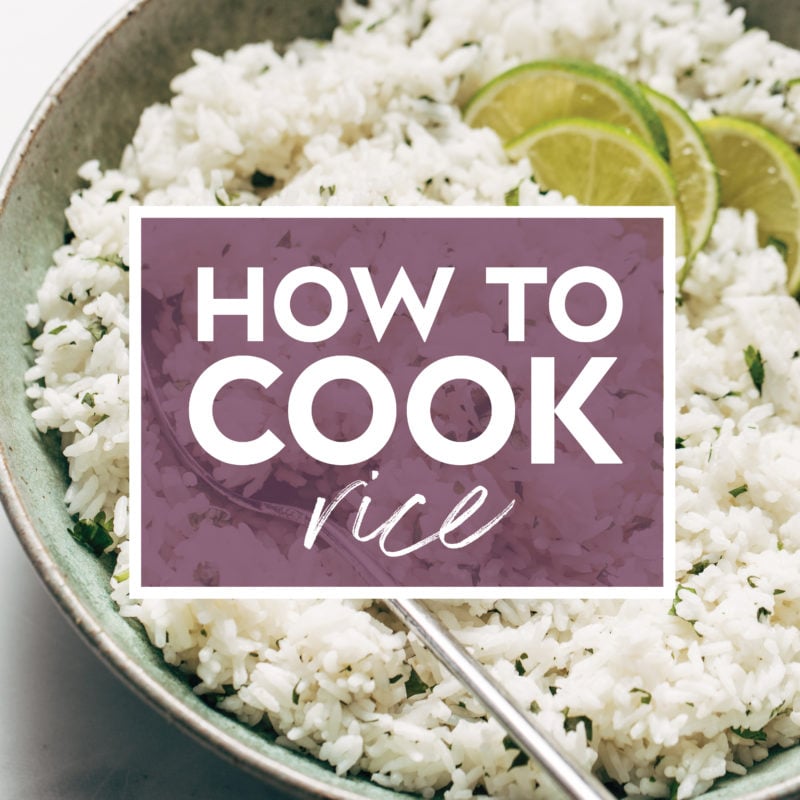 Image with rice and how to cook it.