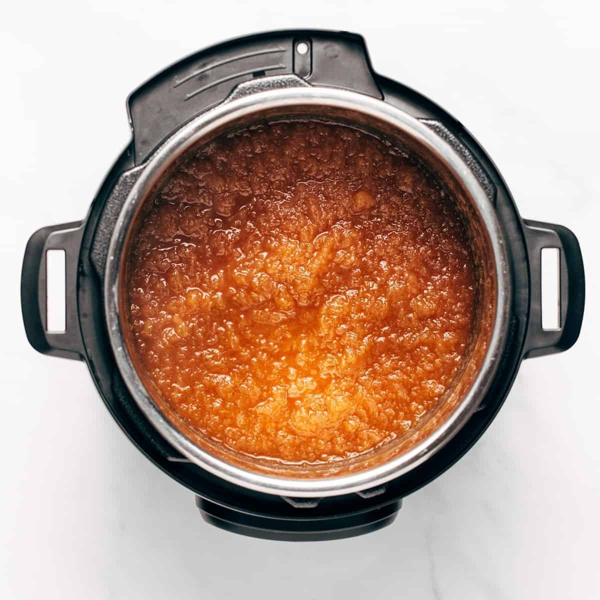 Cooked applesauce in an Instant Pot. 