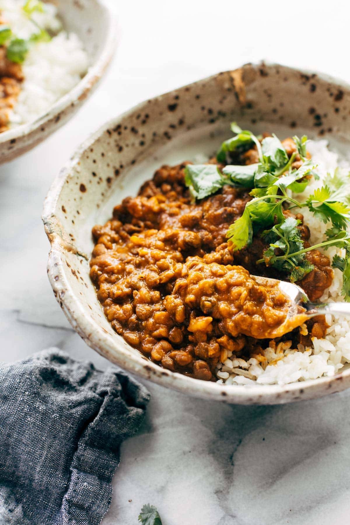 Crockpot Red Lentils Recipe With Onions ( Instant Pot Version Also  Included)