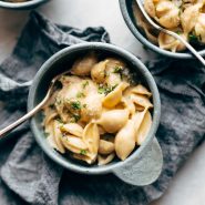 Instant Pot Mac and Cheese in bowls with spoon.