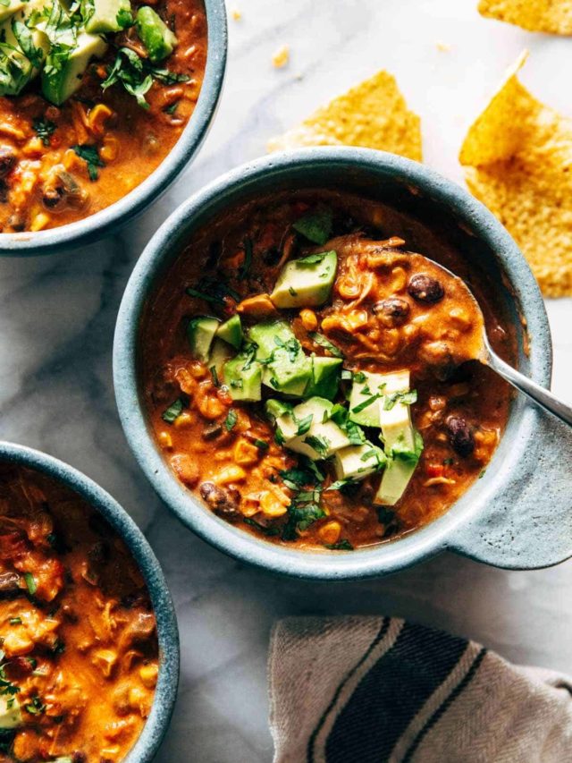 Queso Chicken Chili with Roasted Corn & Jalapeño