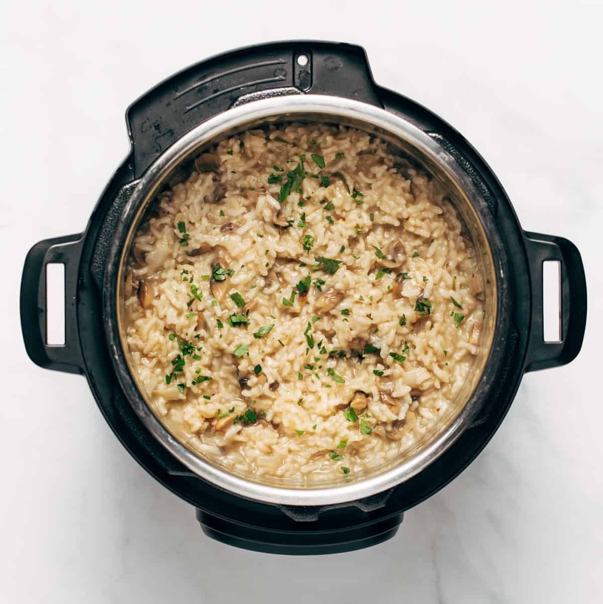 Cooked risotto in the instant pot