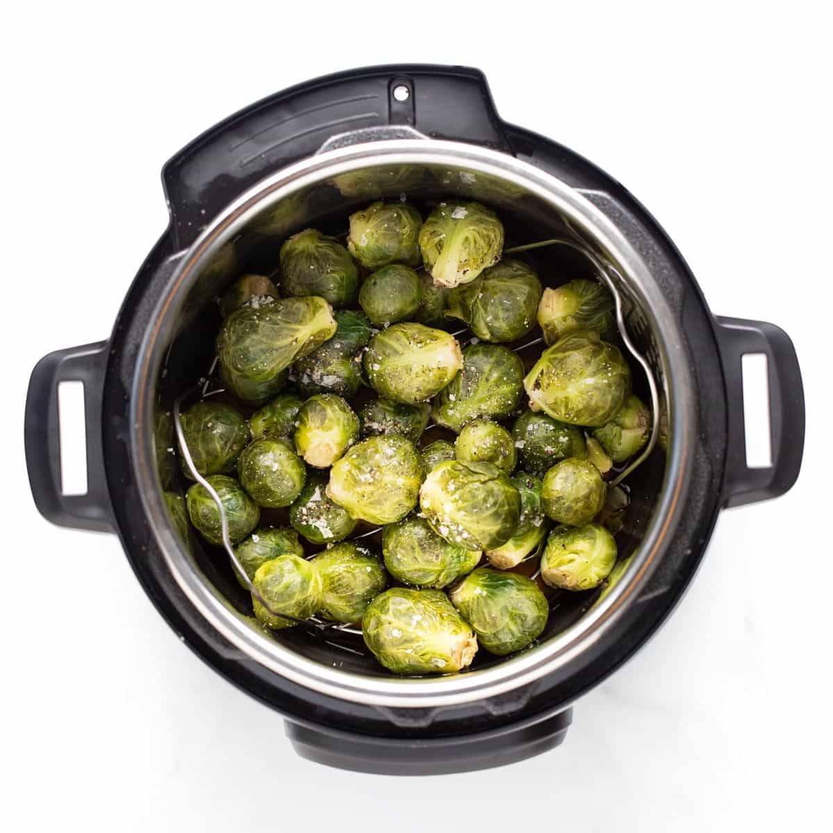 Cooked Brussels Sprouts in the Instant Pot.