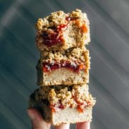 Strawberry Jam Bars in a stack.
