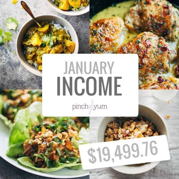 January Traffic and Income Report | pinchofyum.com