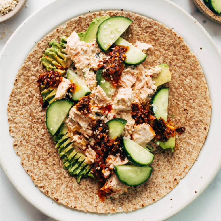 Kimchi Tuna Salad Wrap Recipe Pinch of Yum