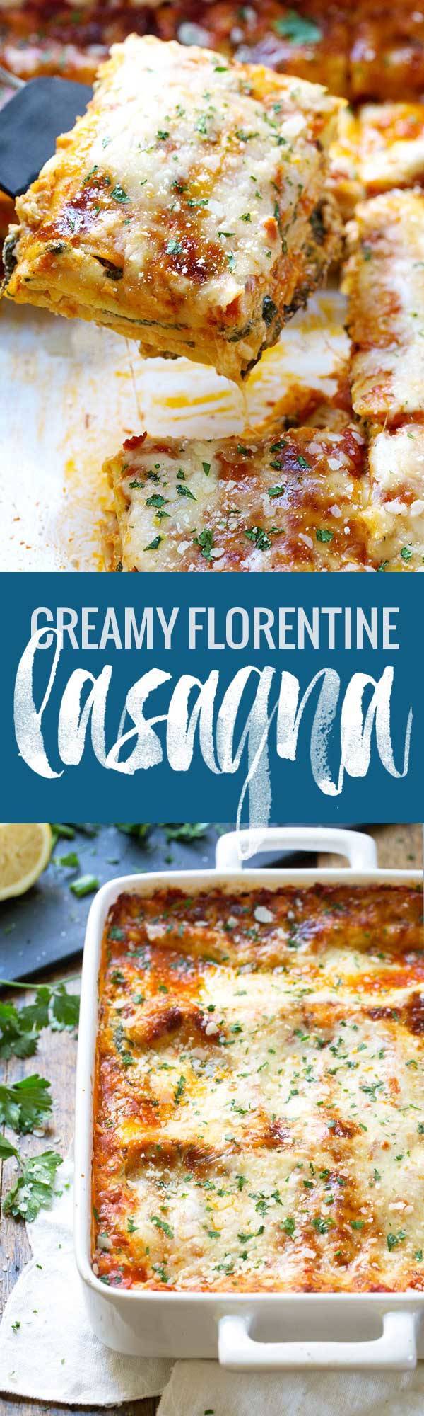 Creamy Tomato Lasagna Florentine Recipe Pinch of Yum
