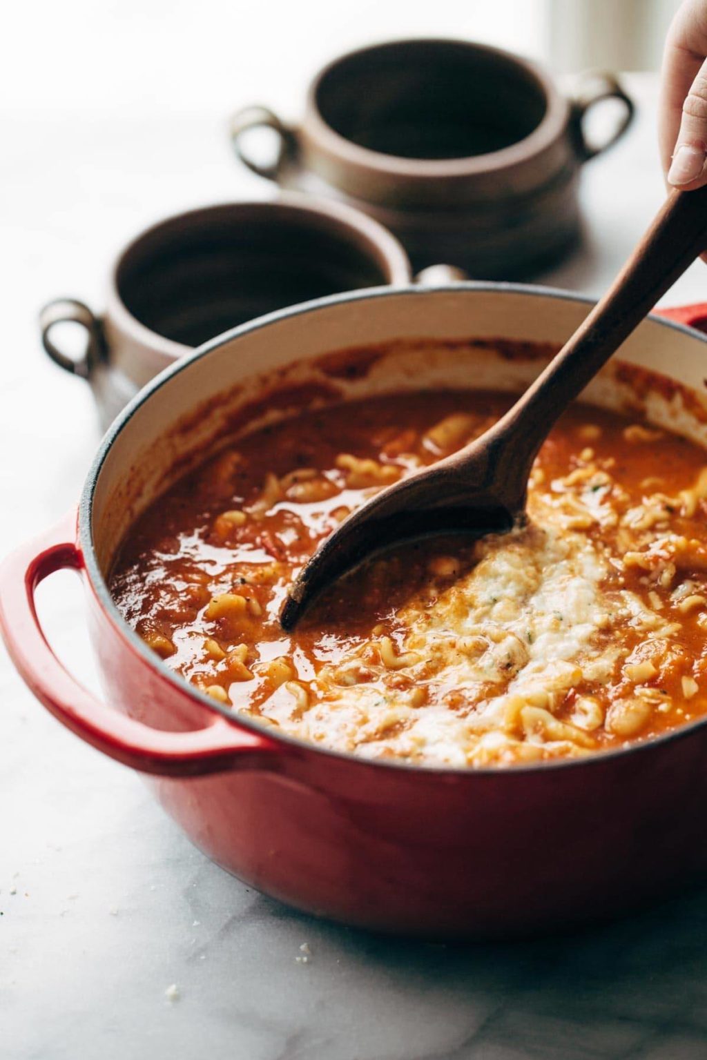Roasted Garlic and White Bean Lasagna Soup Recipe Pinch of Yum